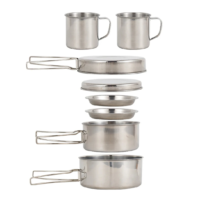 Camping Cooking Pots And Pans - 8 stks/set Camping Kookgerei Mess Kit