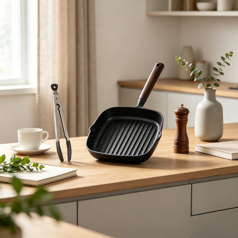 Skillet Cast Iron Camp - Noordse gietijzeren koekenpan, ongecoate steakpan, snelle
