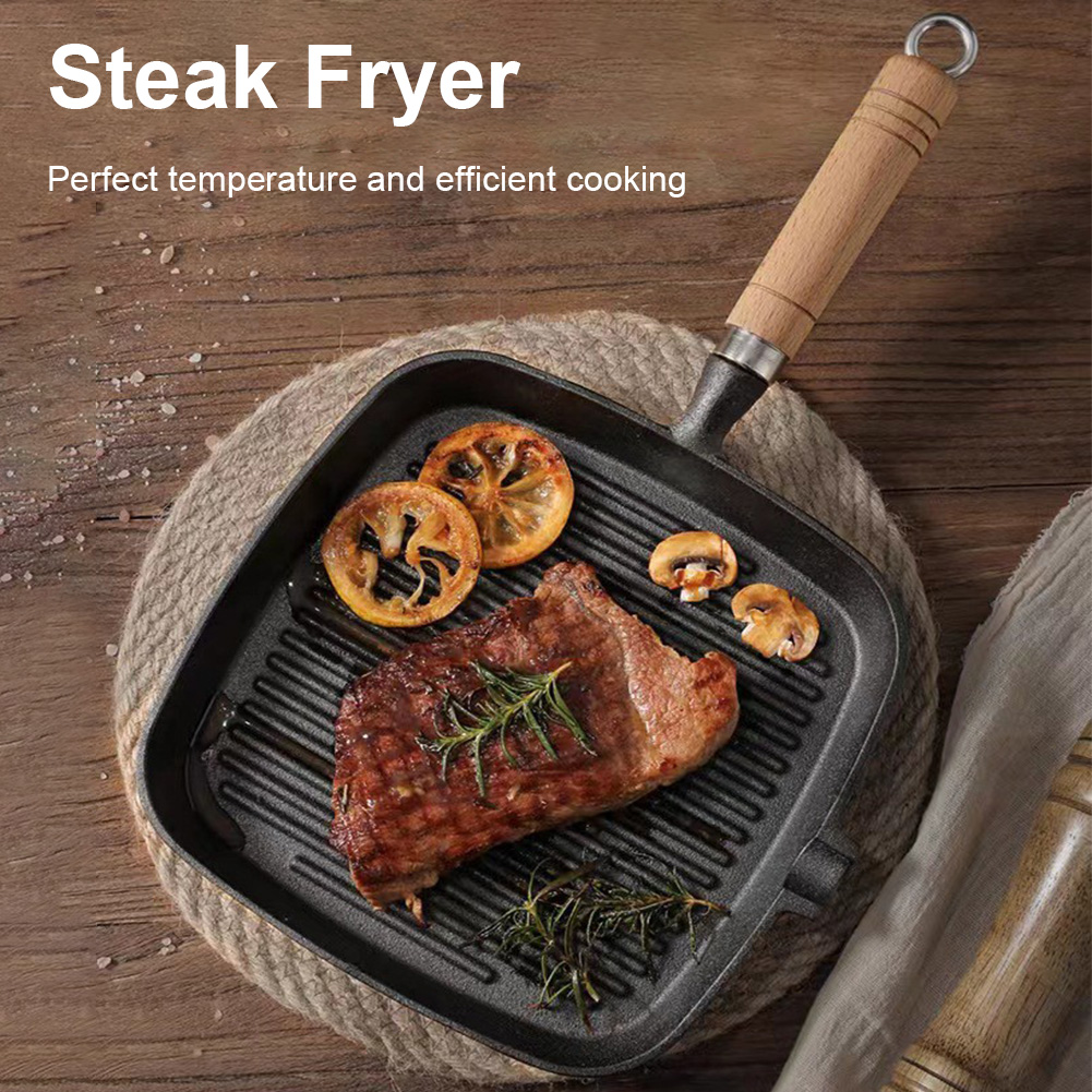 Skillet Cast Iron Camp - IJzeren koekenpan, ongecoate, antiaanbak steakpan, kookpot