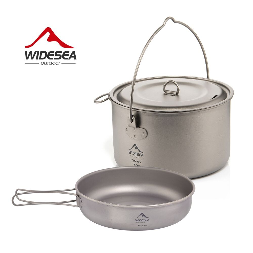 Camping Cooking Pots And Pans - Widesea Camping Tafelgerei Titanium Kookgerei Set