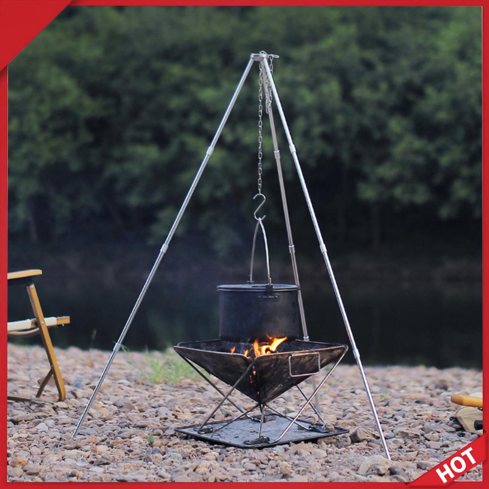 Camping Cooking Tripod - Outdoor kookstatief Draagbare afneembare standaard Aluminium