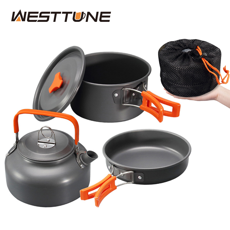 Camping Cooking Gear - WESTTUNE Camping Kookgerei Kit Aluminium Outdoor