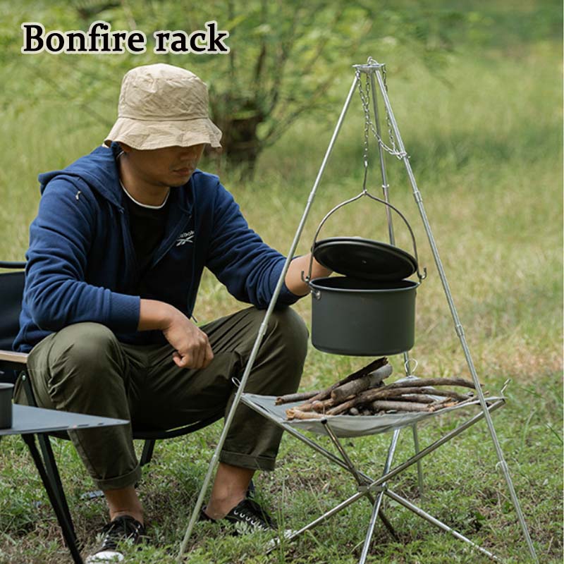 Camping Cooking Tripod - Camping Vreugdevuur Statief Draagbare Driehoeksondersteuning Camping