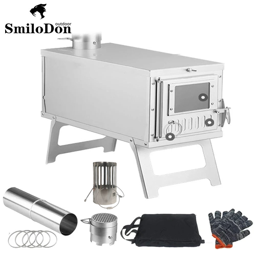 Campfire Cooking In Another World - Smilodon-Opvouwbare Tentkachel Draagbare Ultralight Houtkachel Schoorsteendemper