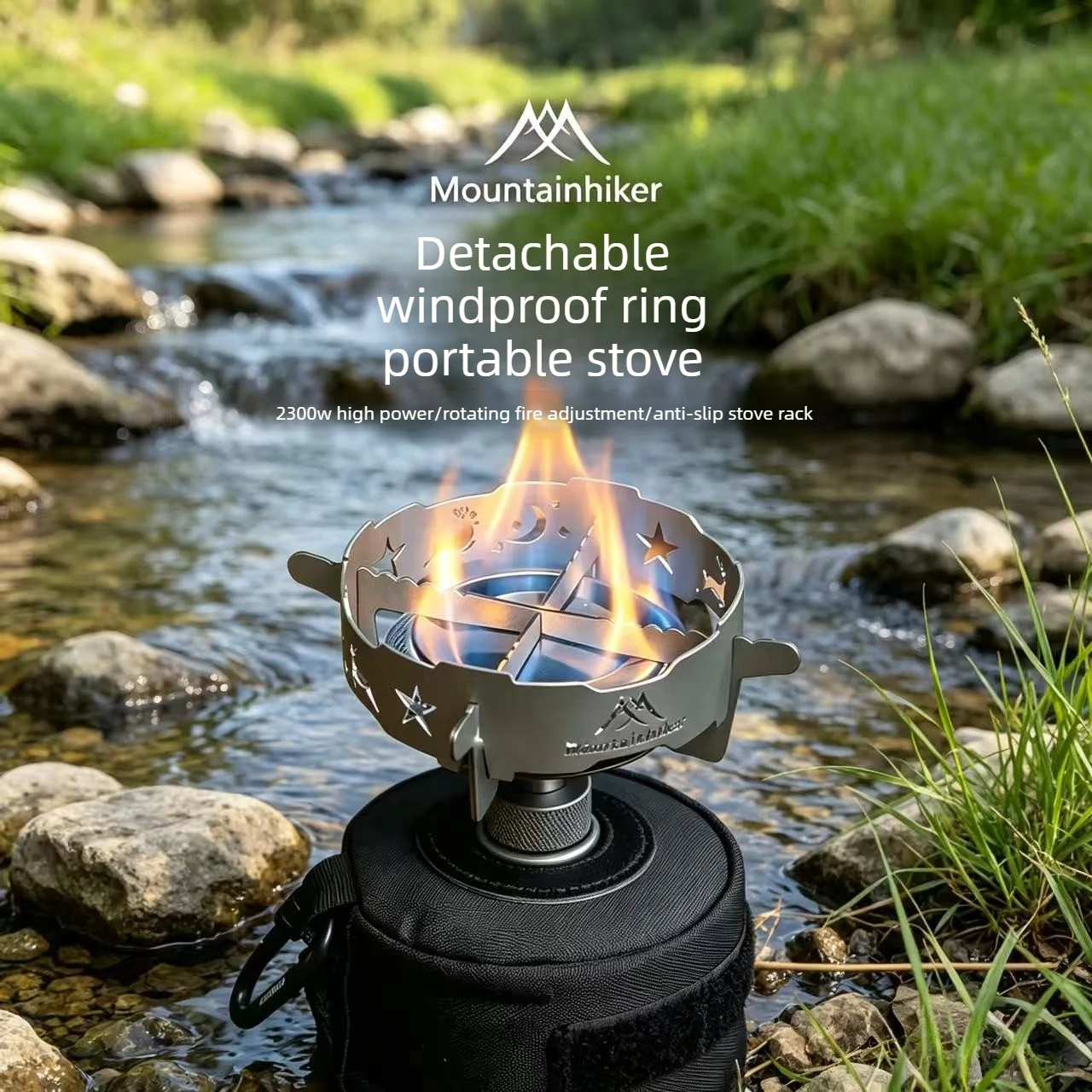Camping Cooking No Gas - Campingkachel met afneembare winddichte ring, buitenkachel