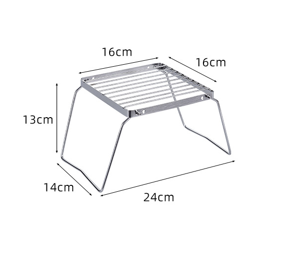 Camping Cooking Gear - Outdoor roestvrijstalen fornuishouder, camping, draagbaar, opvouwbaar,