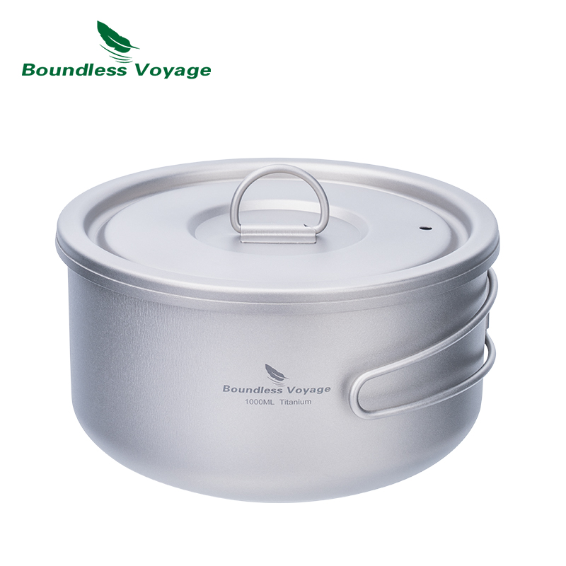 Camping Cooking Gear - Boundless Voyage Titanium Campingpot met Deksel