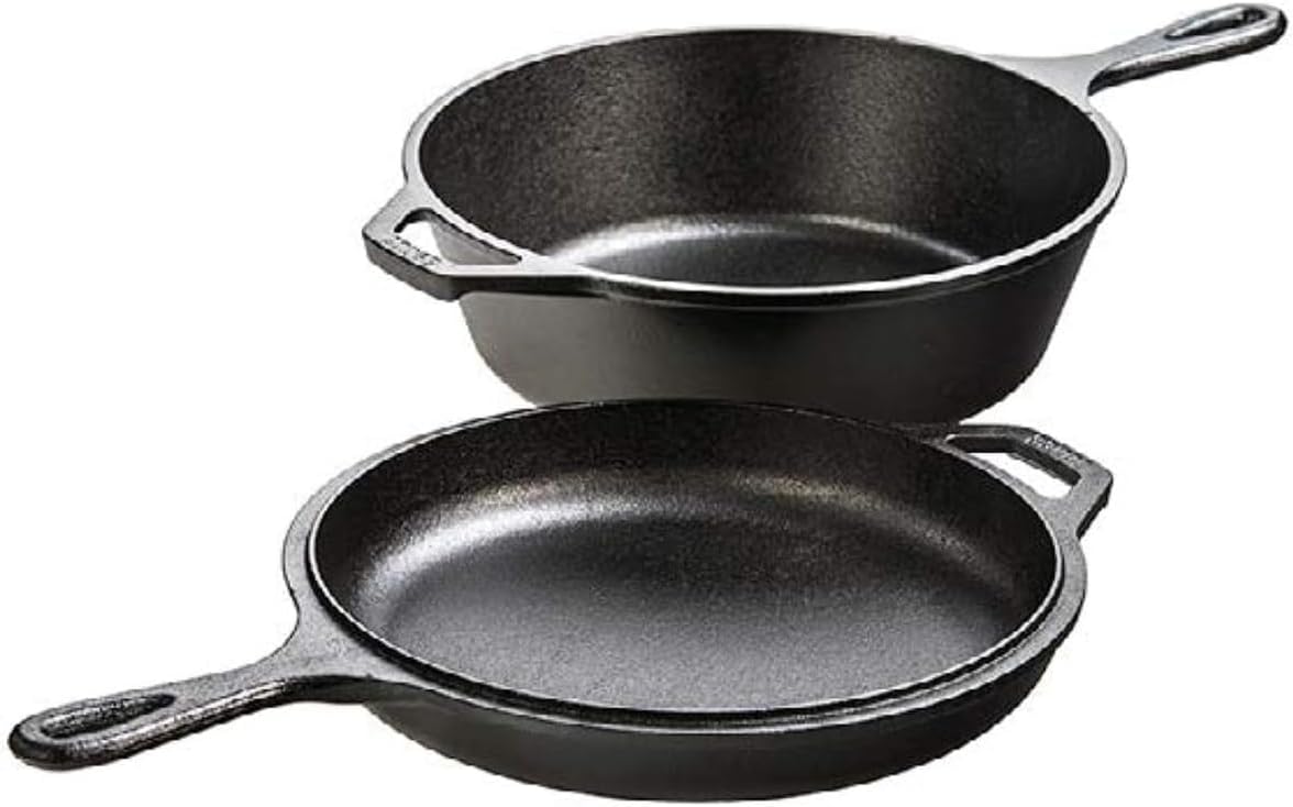 Skillet Cast Iron Camp - 2-in-1 gietijzeren combikoker: 3,2 liter diepe