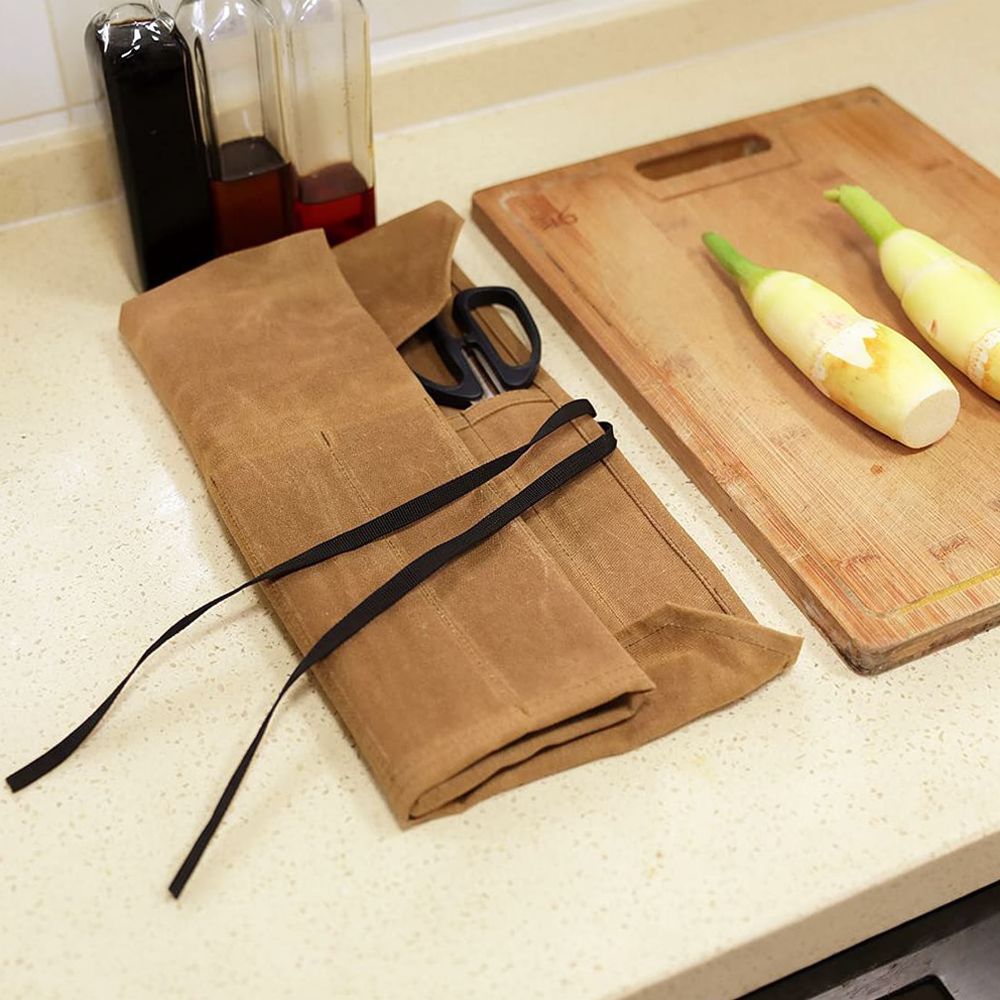 Camping Cooking Utensil Holder - Opbergtas voor kookgerei, gemaakt van gewaxt