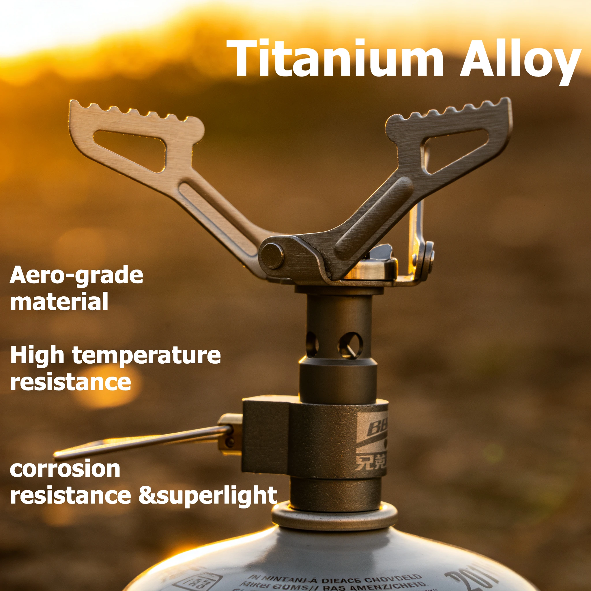 Camping Cooking No Gas - BRS-3000T Titanium Mini Camping Gasbranders 25g