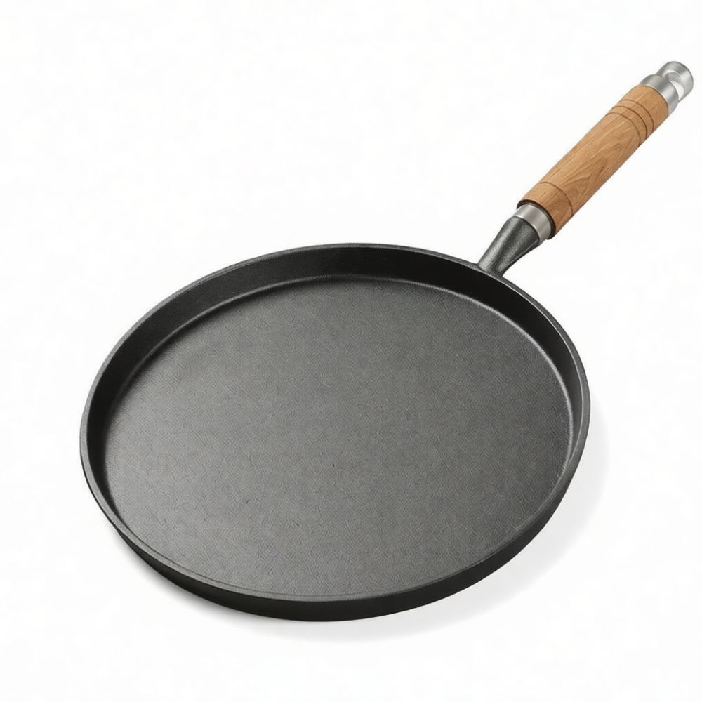 Skillet Cast Iron Camp - Gietijzeren koekenpan, platte bakplaat, zonder coating,