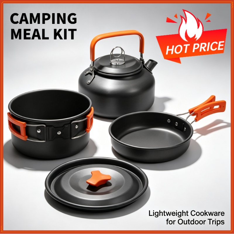 Camping Cooking Pots And Pans - Campingkookset Campingkookgerei Reisservies Outdoor Picknickset Theepot