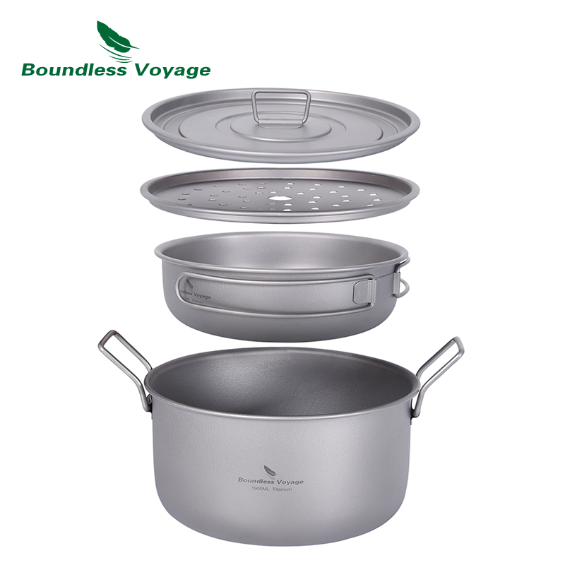 Camping Cooking Pots And Pans - Grenzeloze Reis Camping Kookpot Multifunctionele Titanium