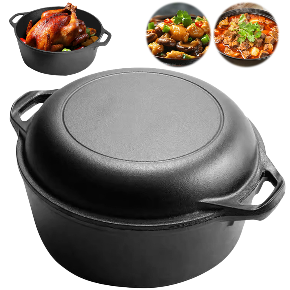 2-in-1 gietijzeren Dutch Oven  - Skillet Cast Iron Camp recensie en prijs