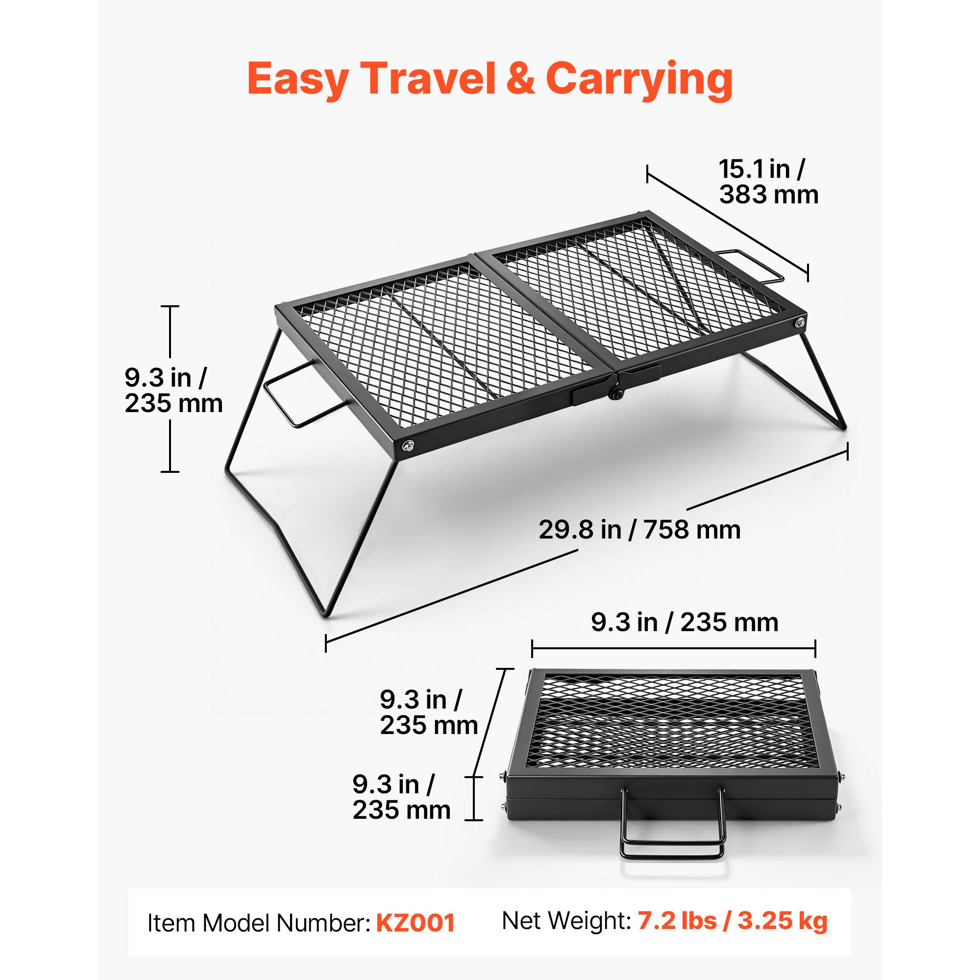 Robuuste, inklapbare grill voo - Camping Cooking Over Fire recensie en prijs