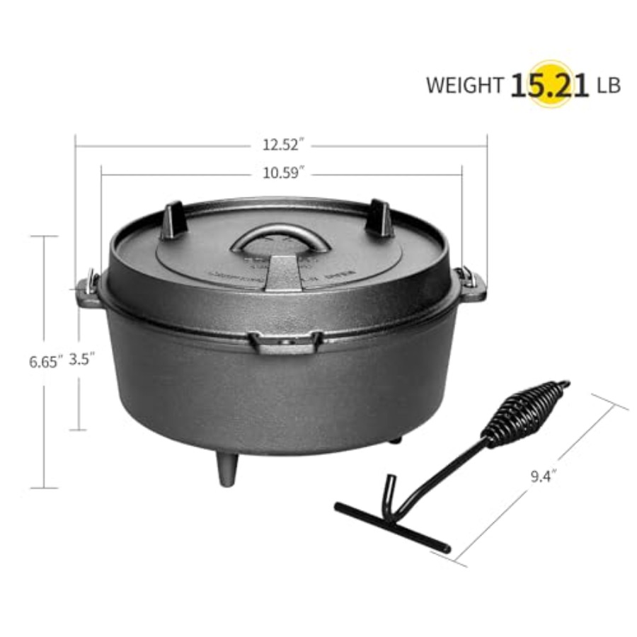 Voorgekruide gietijzeren Dutch - Skillet Cast Iron Camp recensie en prijs