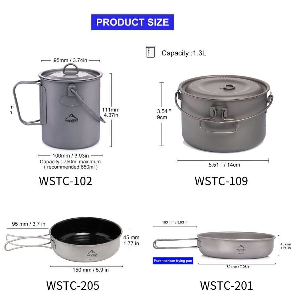 Widesea Camping Tafelgerei Tit - Camping Cooking Pots And Pans recensie en prijs