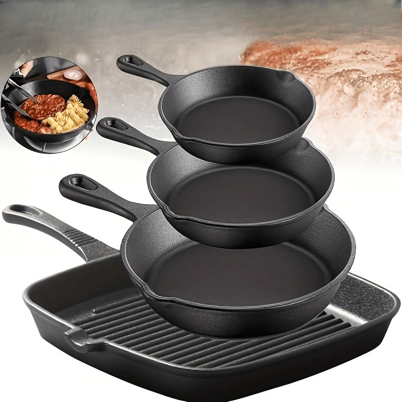 4-delige gietijzeren koekenpan - Skillet Cast Iron Camp recensie en prijs