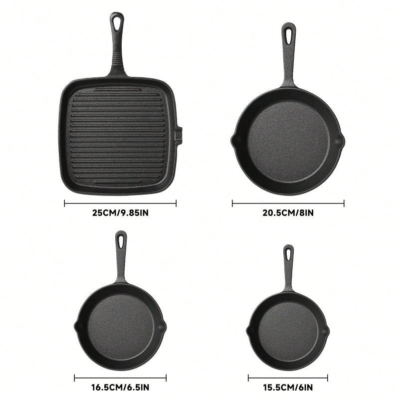 4-delige gietijzeren koekenpan - Skillet Cast Iron Camp recensie en prijs