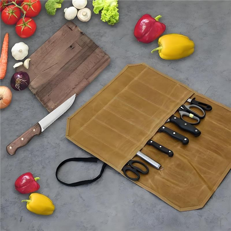 Gewaxte Canvas Koksmessenrol M - Camping Cooking Utensil Holder recensie en prijs