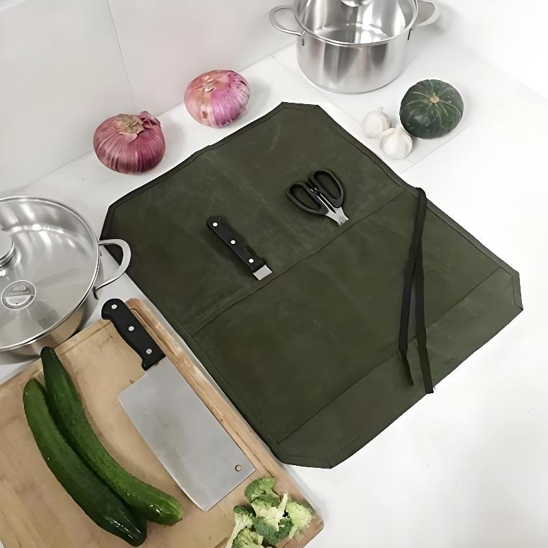 Gewaxte Canvas Koksmessenrol M - Camping Cooking Utensil Holder recensie en prijs