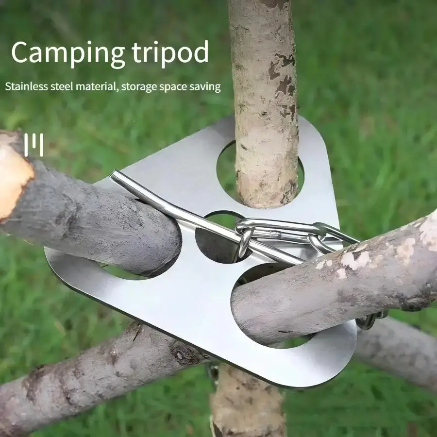Roestvrij staal draagbare camp - Camping Cooking Tripod recensie en prijs