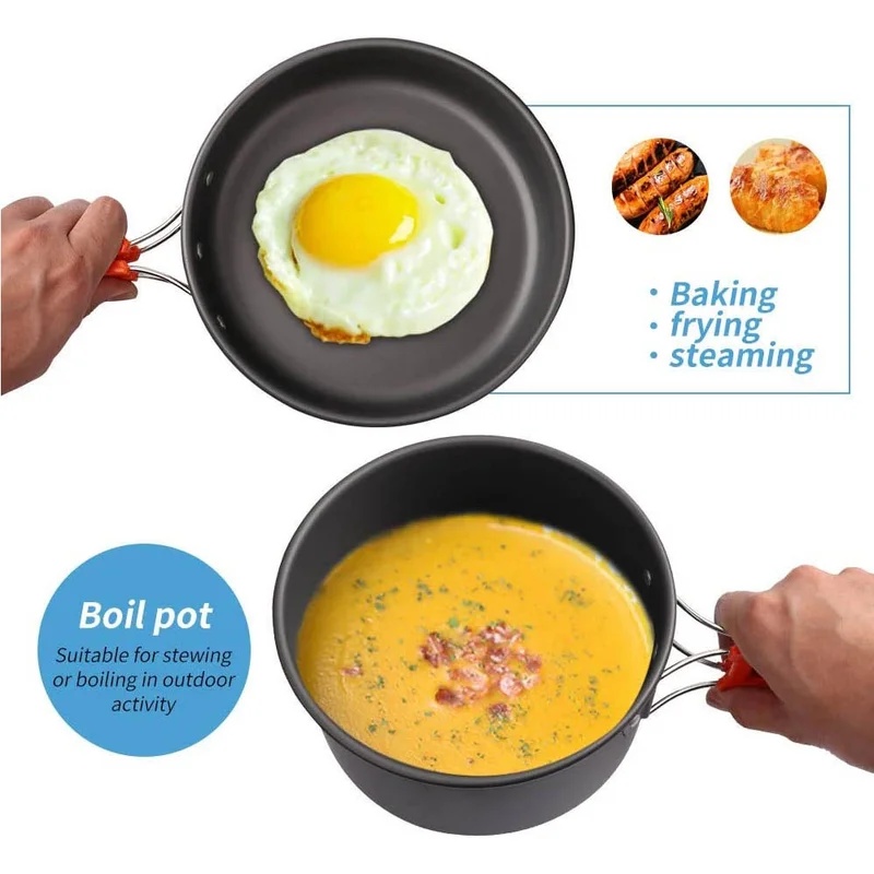 Campingkookset Campingkookgere - Camping Cooking Pots And Pans recensie en prijs